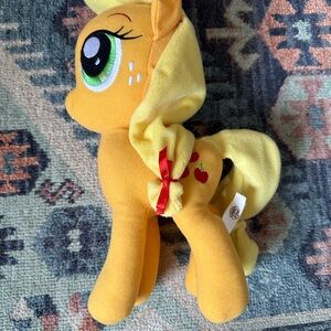 My Little Pony Yellow Applejack Plush with Green Eyes and Red Cutie Mark